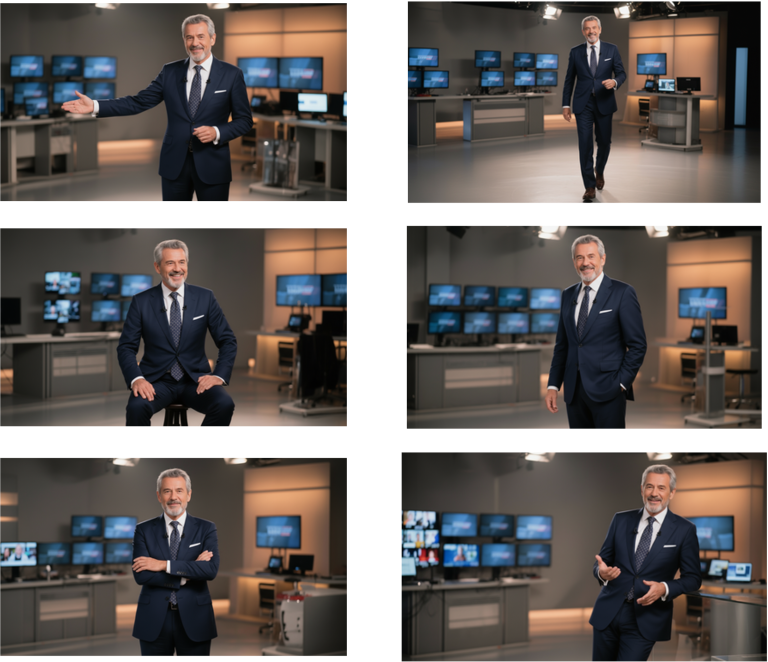 Un même personnage décliné en plusieurs poses