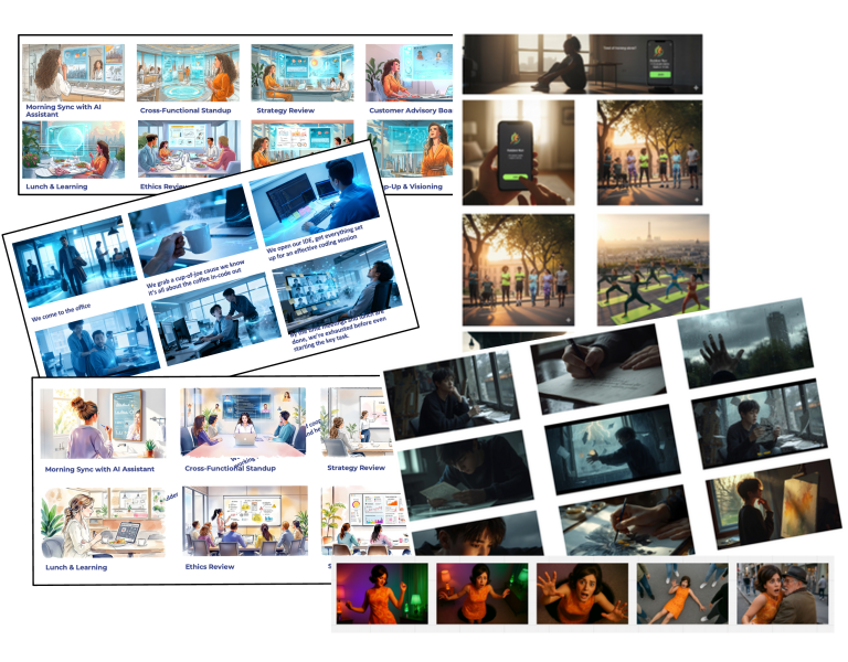 Storyboard généré dans un style artistique donné