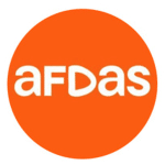 Logo rond orange de l’Afdas, opérateur de compétences pour la culture, les médias, la communication et le sport