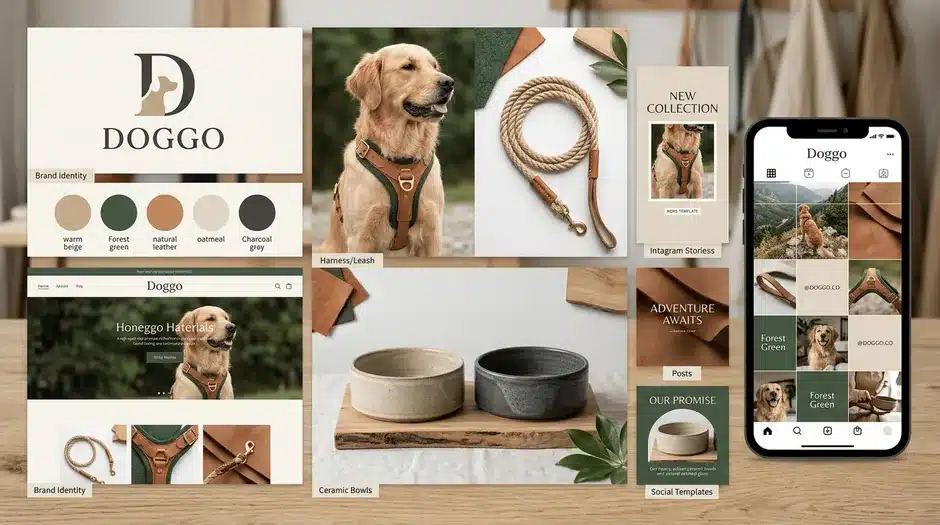 Doggo, brand identity et palette